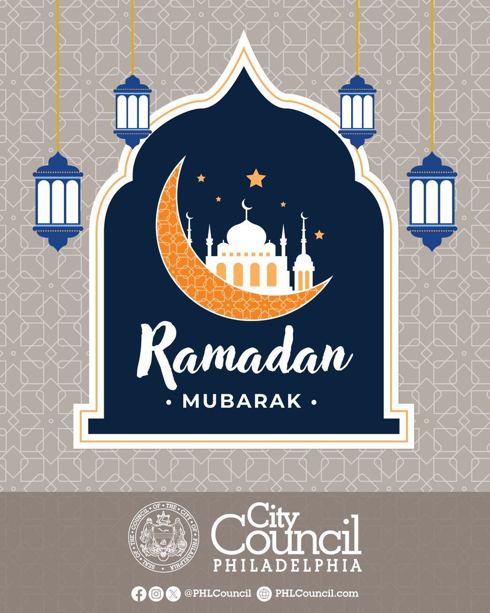 To all the Muslims in the City of Philadelphia, may you have a blessed and productive Ramadan #ramadanmubarak 🤲🏾🕌🌙