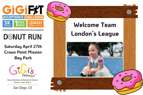 Welcome Team London's League to the GiGiFIT Acceptance Challenge Donut Run!
We can't wait to see you there!

Join is today in this awesome Acceptance movement. Be sure to register asap as Early Bird pricing goes up after March 27th.
Click... information:
gigisplayhouse.org/sandiego/san-d…