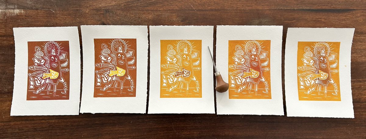 I’ve made available PojiZin as a collection of 6 on Base for only 0.01 eth. Just as usual, when you mint you get the physical linocut!