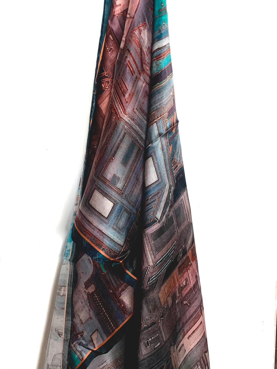 Balcony Turquoise 
Pure Silk Scarf with hand sewn edges
€47 Free shipping Malta &amp; Gozo
Gift packaging included.