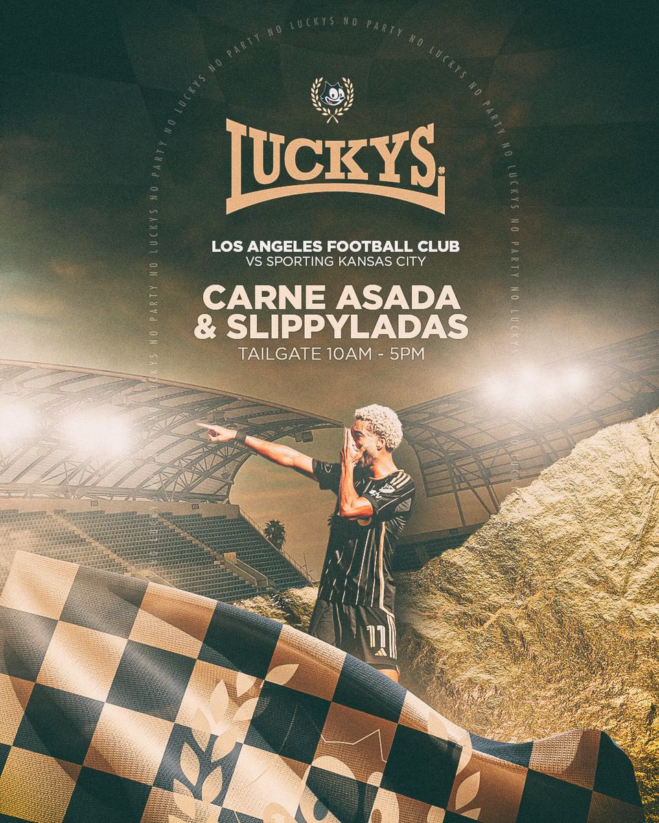 Join us under the Luckys tent at the lane this Saturday for some tasty Carne Asada &amp; some spicy Micheladas by our Luckys. Feel free to bring your favorite choice in beer.

⚽️: <a href="/SportingKC/">Sporting Kansas City</a> 
📅: Sat Mar 9
⏰: 7:30pm
📺: Apple TV
🍻: 10am-5pm @ the lane 🌴

#lafc