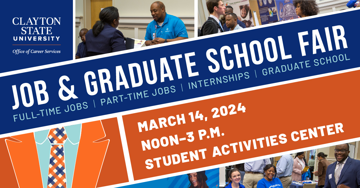 Clayton State University students from ALL majors and alumni –Join us in ONE week for our premiere job fair event. We have employers with amazing opportunities. Please log-in to LakerCareer Zone today and do your research. #HireaLaker #Careerready