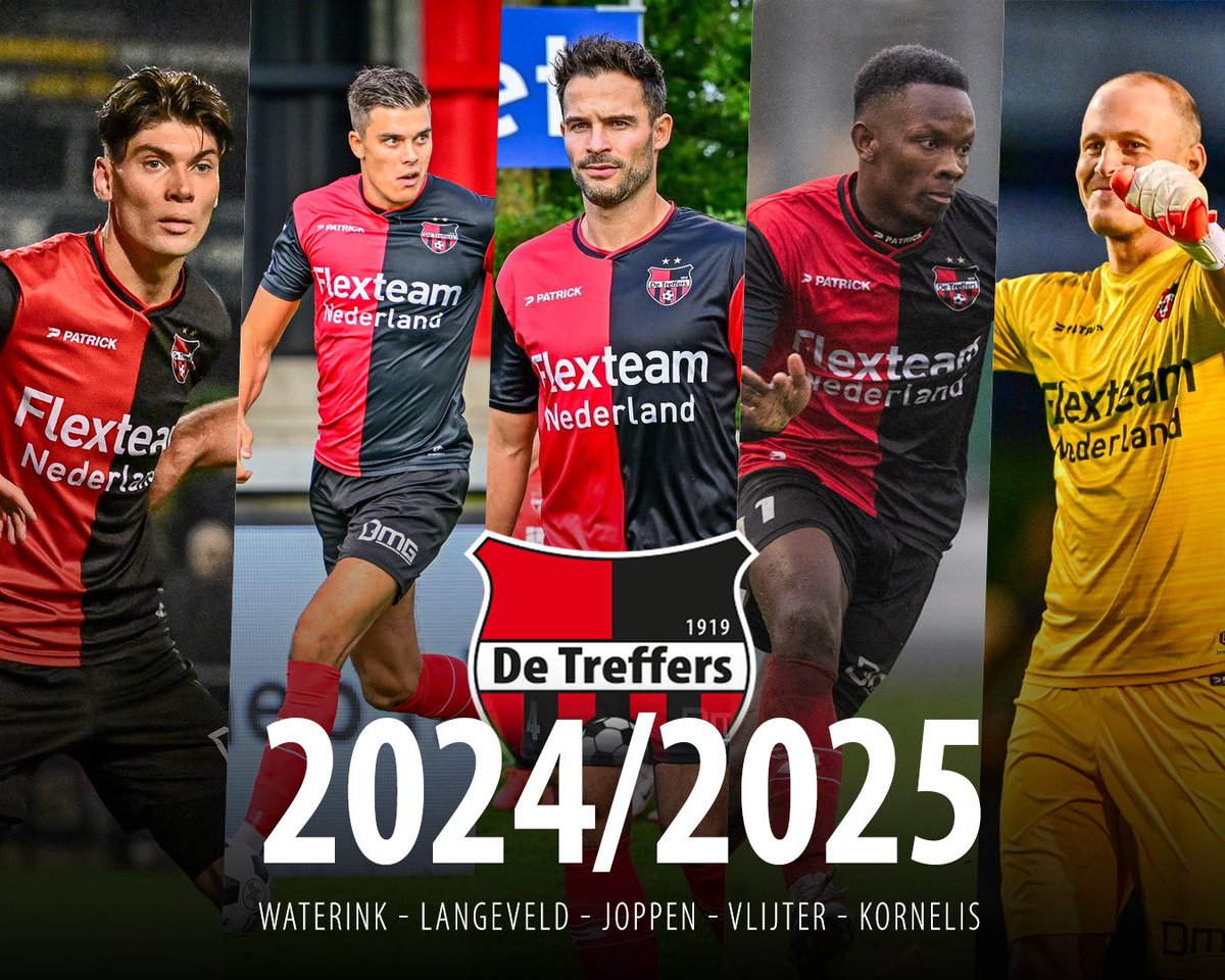 De_Treffers's tweet photo. Vijf sterkhouders verlengen contract 💪

Tim Waterink, Tjeu Langeveld, Guus Joppen, Gavin Vlijter en Niels Kornelis hebben hun contract met een jaar verlengd! Lees hier meer 👉 https://t.co/43YRxGDJKj https://t.co/W7bXSBppNO