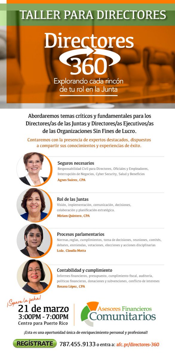 ¡Potencia tu Junta de Directores! afc.pr/directores-360/