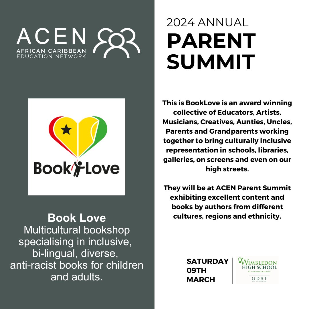 We are pleased to confirm @thisisbooklove will be at our 2024 Parent Summit. Book Love is a multicultural bookshop specialising in inclusive, bi-lingual, diverse, anti-racist books for children and adults. Register for the ACEN Parent Summit. Link in bio!