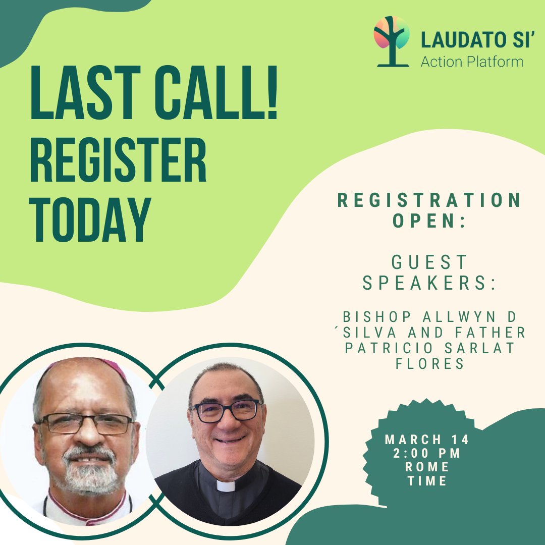 Tomorrow: Bishop D'Silva talks #EcologicalConversion. Don't miss out! #LaudatoSi tinyurl.com/march-LSAP-web…