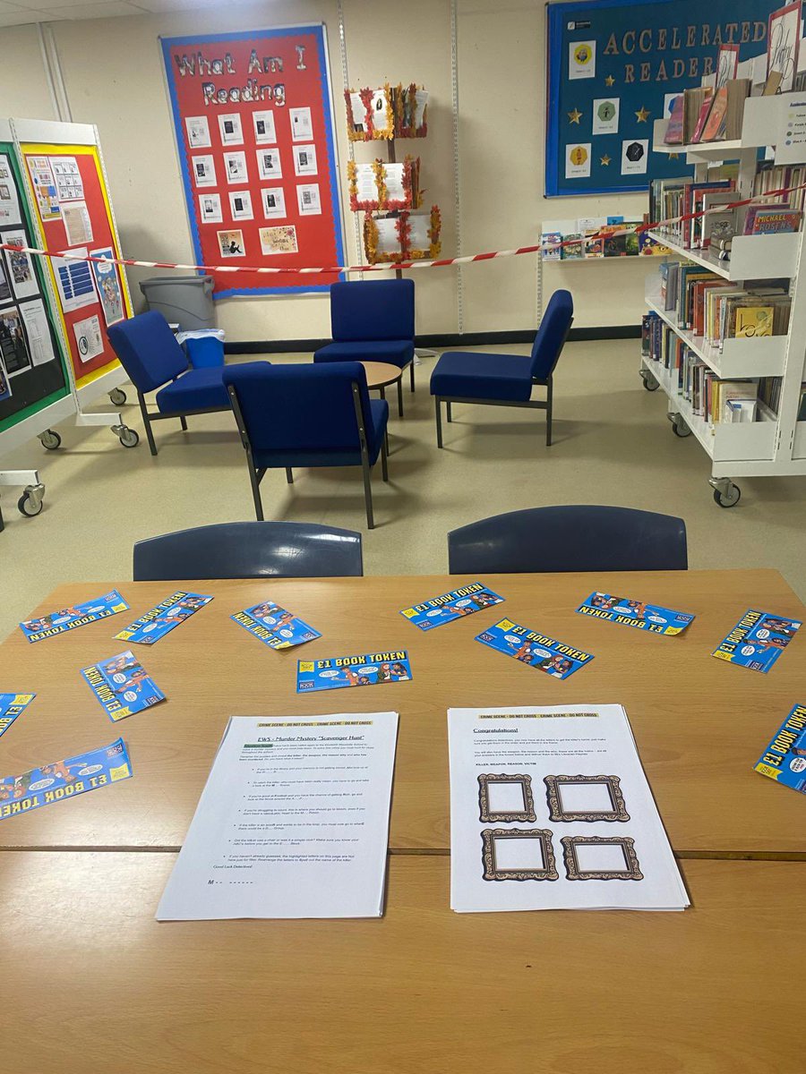 EWSacademy_'s tweet photo. As part of World Book Day students on South Campus took part in a murder mystery scavenger hunt in the Library. ๐ #WBD24 #TeamEWS #EWSLibrary #TheEWSway https://t.co/pjuOJsu8nx