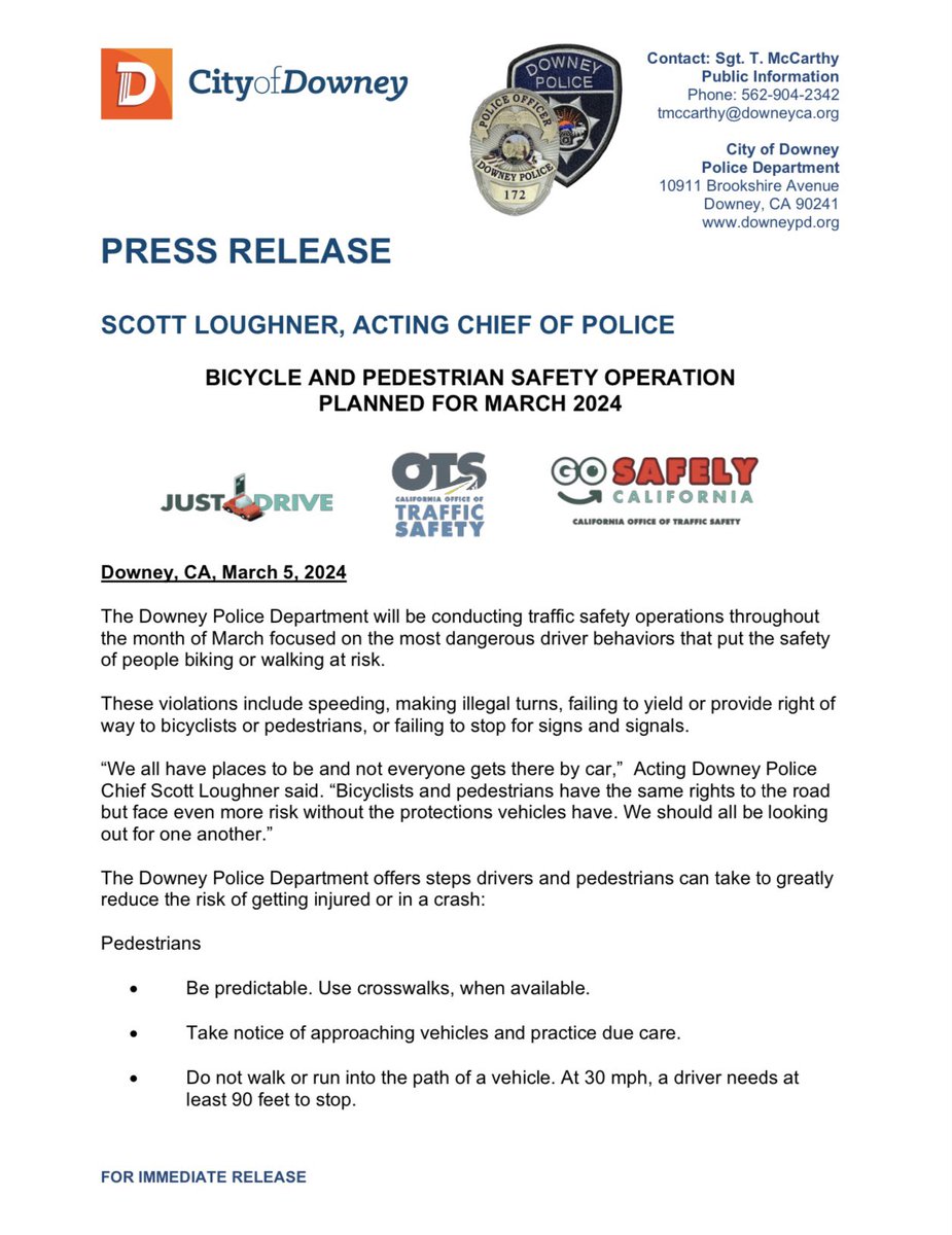Downey Police tweet media
