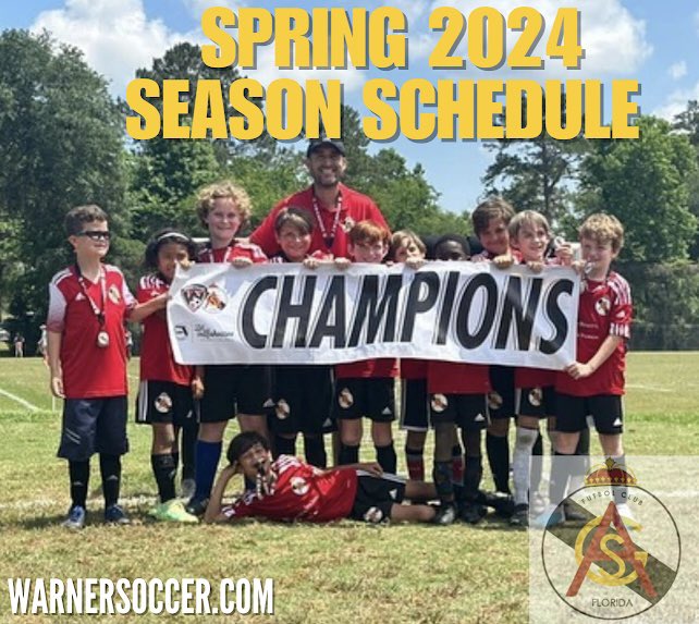 ASGFlorida's tweet image. Our ASG/Warner Soccer Spring Schedule is now available on our website (warnersoccer.com)! All Recreation, Jr. Academy, D1 &amp;amp; Classic teams will be sent the schedule via email!