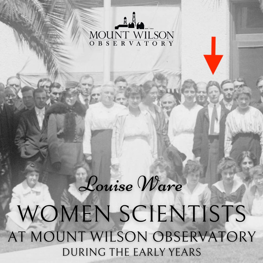 In part 2 of our “Women Scientists at MWO During the Early Years” series, explore the life & career of Louise Ware, the first woman scientist hired at Mount Wilson Observatory. Read more: bit.ly/mwowomen2