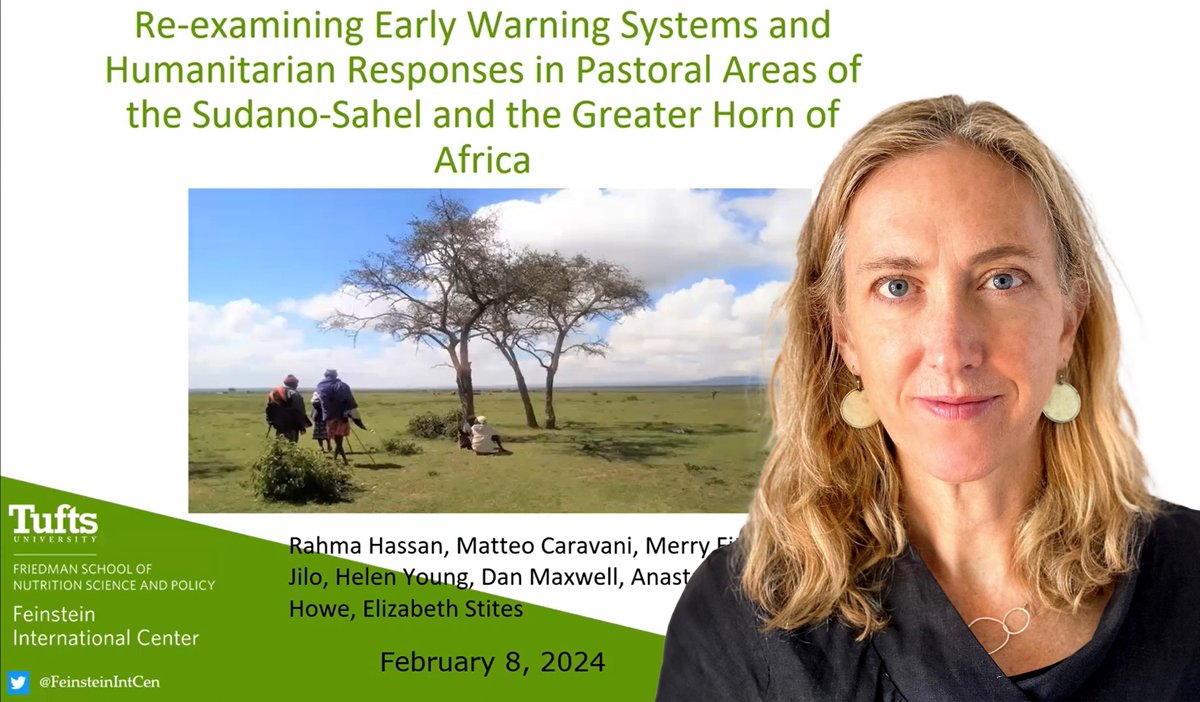 Feinstein Research Director Elizabeth Stites examines how #EarlyWarning systems and humanitarian action can be better aligned with the needs and realities of pastoral communities in Eastern Africa. ▶ Watch her presentation: youtu.be/qZCIf0e5M_Q?si…