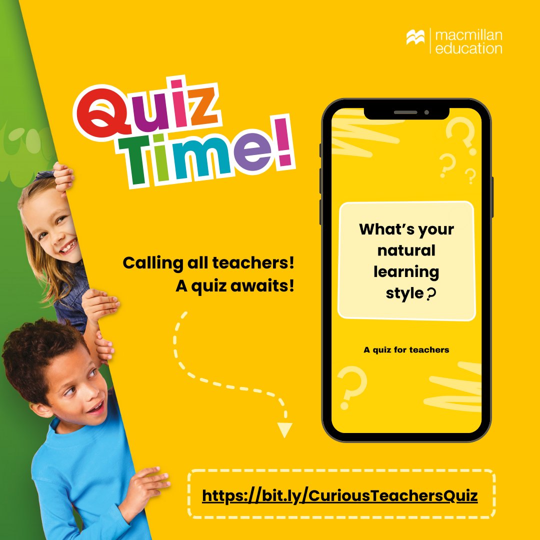 Primary teachers, are you ready for a fun quiz? Take our new '𝐖𝐡𝐚𝐭'𝐬 𝐲𝐨𝐮𝐫 𝐧𝐚𝐭𝐮𝐫𝐚𝐥 𝐥𝐞𝐚𝐫𝐧𝐢𝐧𝐠 𝐬𝐭𝐲𝐥𝐞?' quiz and learn more about what makes each student unique.  ▶️ bit.ly/4bVvrVc

#TeachEnglish #EnglishLanguageTeaching #PrimaryELT #CuriousKids