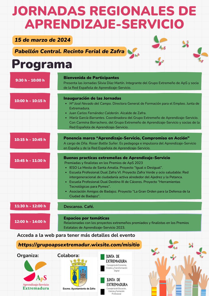 El próximo 15 de marzo te esperamos #jornadasregionalesAPS #Extremadura #ApS