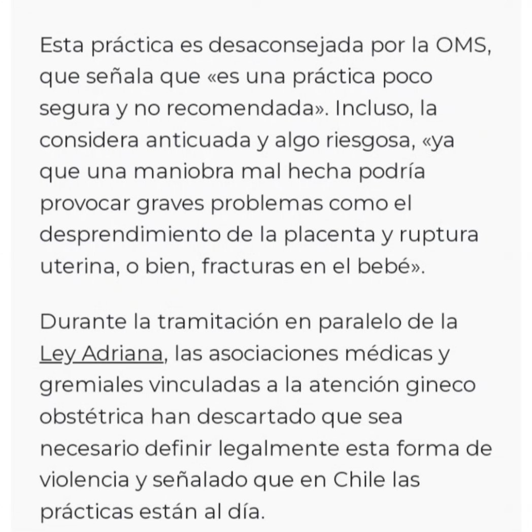 AsomatChile's tweet photo. Saludamos esta iniciativa. Ya que actualmente está normado por el ministerio de salud como una práctica obsoleta, pero es muy sabido que aún en algunos servicios de obstetricia se sigue generando este tipo de violencia. https://t.co/8JmKS2L3SD