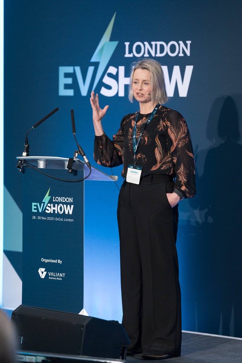 #Throwback to when Aoife O'Grady, head of ZEVI, presented at the 2023 @londonevshow last November to speak on 'Ireland’s shift from fossil fuel dependency'. #ThrowbackThursday