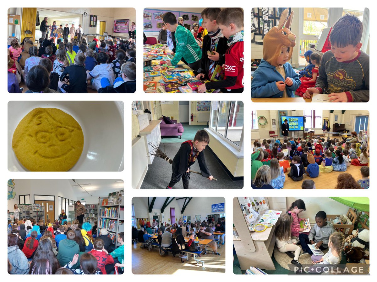 What a fabulous #WorldBookDay2024 Author visit, library trips, book exchange (raising nearly £400 for the PTA), broomstick making, shared reading, Harry Potter biscuits and lots of fun!! Thanks to all who supported 📚📚