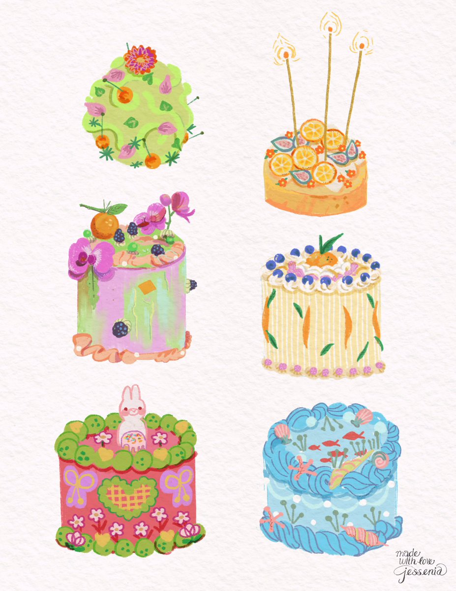 I’m in such a mood to decorate some pretty cakes! In the mean time I will enjoy drawing them :) #procreateart #cake