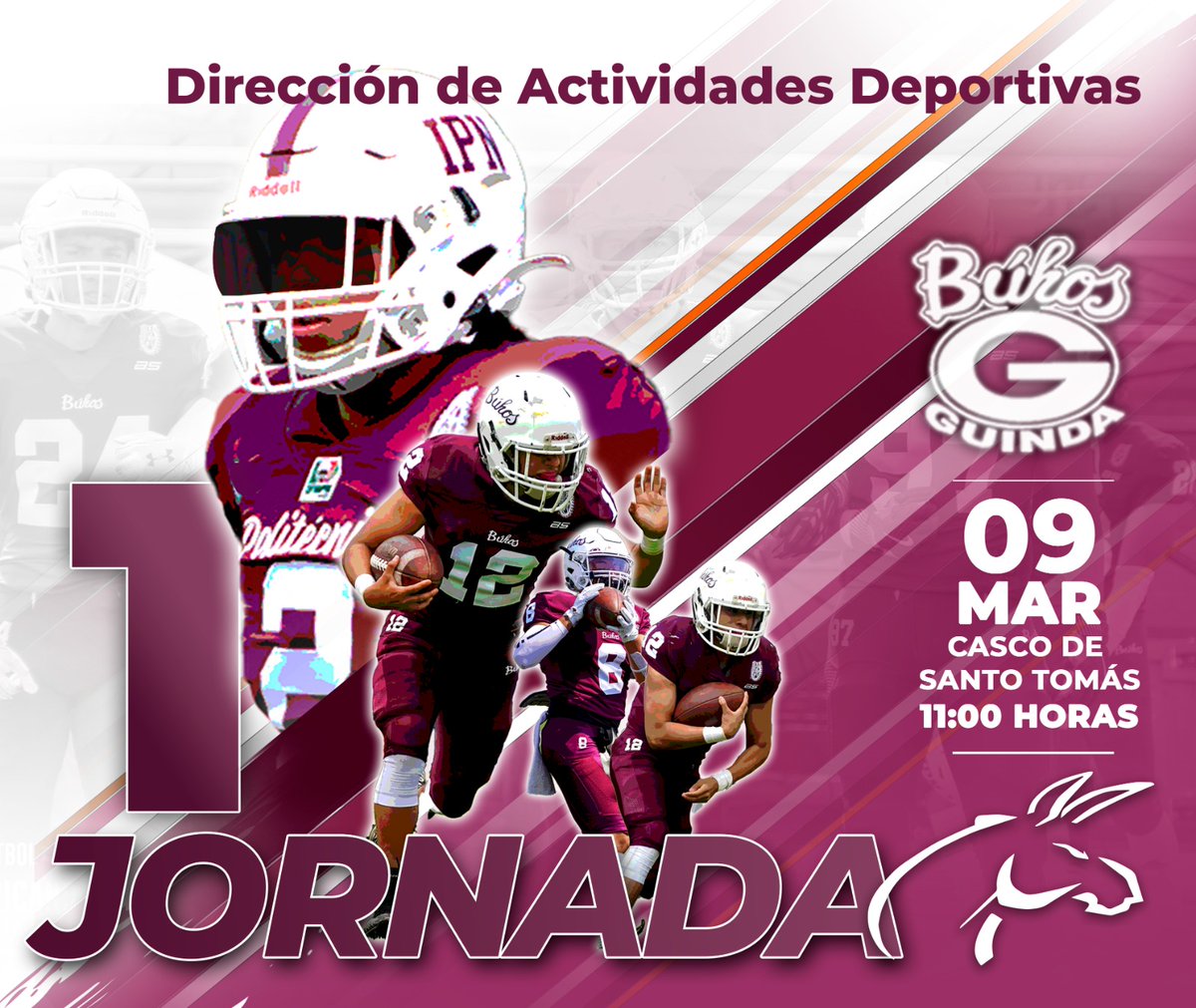 ipndeportes's tweet photo. No te pierdas el Kickoff del #FBAIPN 🏈 #LigaIntermedia2024
Los @BuhosIpn vuelan al encuentro contra los @BurrosBlancos en el Casco de Santo Tomás.
🗓️ 9 de marzo 
⏰11:00 horas 
📍 Casillero "Jacinto Licea"
🎟️👇
https://t.co/ezmnVKOcLP
#PasiónAlDeporteIPN
#OwlsOnTheProwl https://t.co/6SM3GeVH2x