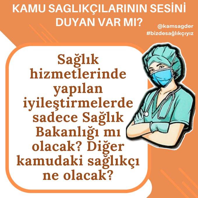 Sağlık Bakanlığı dışı sağlık personeli olarak sabit ek ödeme ve taban ek ödeme kalemlerinde eşitlik istiyoruz.
@kamsagder
#bizdesağlıkçıyız
@kursatkirbiyik
@dtcuneytaldemir
@drpelinyilik