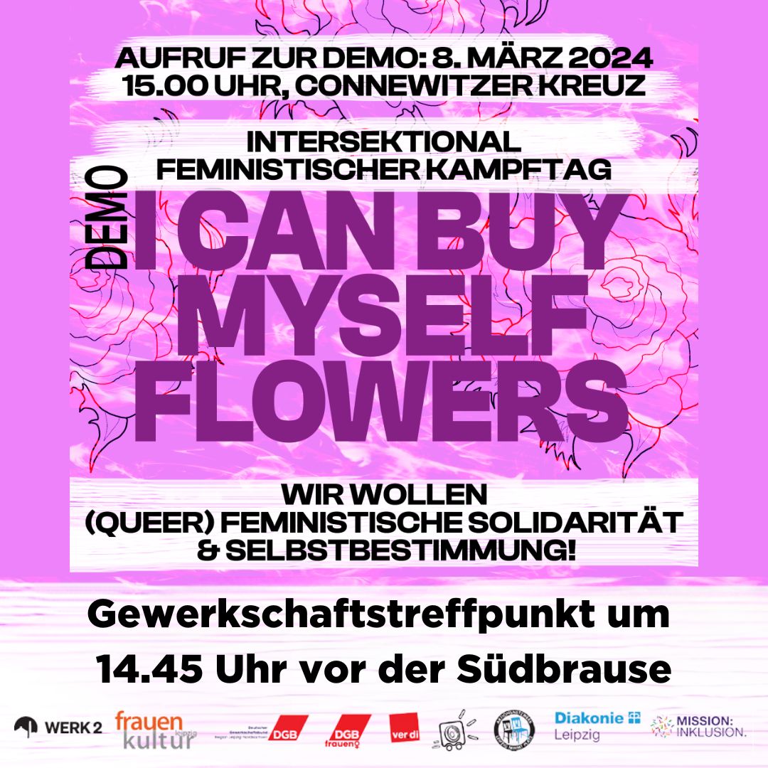 Am 8. März Nachmittags zur Demo in Leipzig. #Frauentag #le0803 und nicht vergessen: Unterschriften für #bildungszeit sammeln