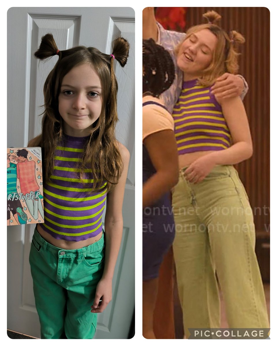 My 9 year old daughter for #WorldBookDay2024 as Darcy from #heartstopper! 

She absolutely loves the heartstopper books and series. Xx