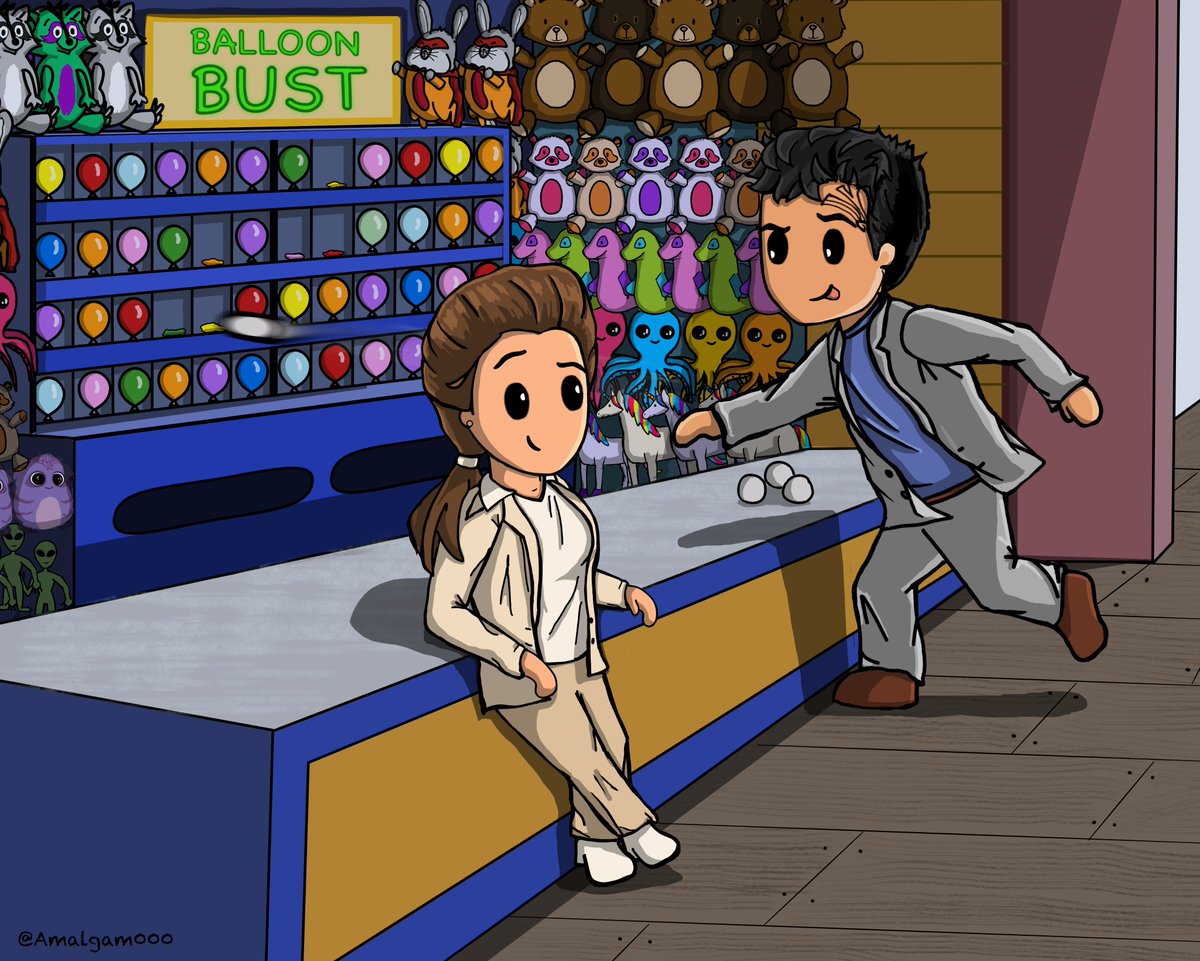 Amalgam000_JC's tweet photo. #FuturesEnd 🌴🎡😁 Swept into 20th century entertainment culture, #Janeway and #Chakotay get temporarily distracted from their assignment to track down Braxton…😆🥰❤️
Hope this brightens your day! 🖖
#CartoonVoyager #StarTrekVoyager #Fanart #JanewayxChakotay #JC #StarTrek https://t.co/SeRPBJREX9