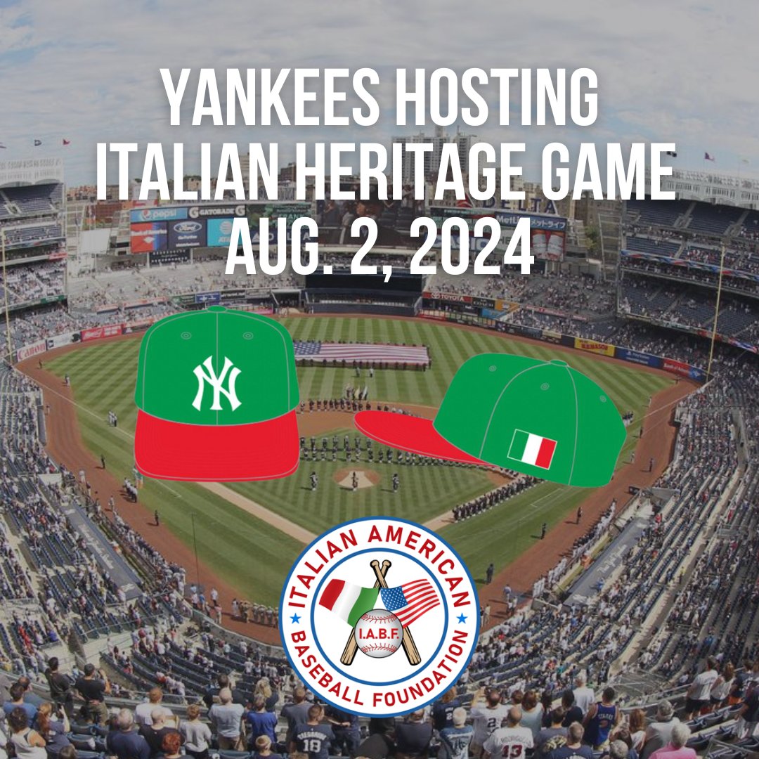 IABF5's tweet image. The @Yankees are partnering with the IABF -  Italian American Baseball Foundation - again this season by offering an Italian Heritage Game. 

All fans who purchase a ticket from this link will receive a limited Yankees hat with the Italian flag.

Don't miss your chance at this…
