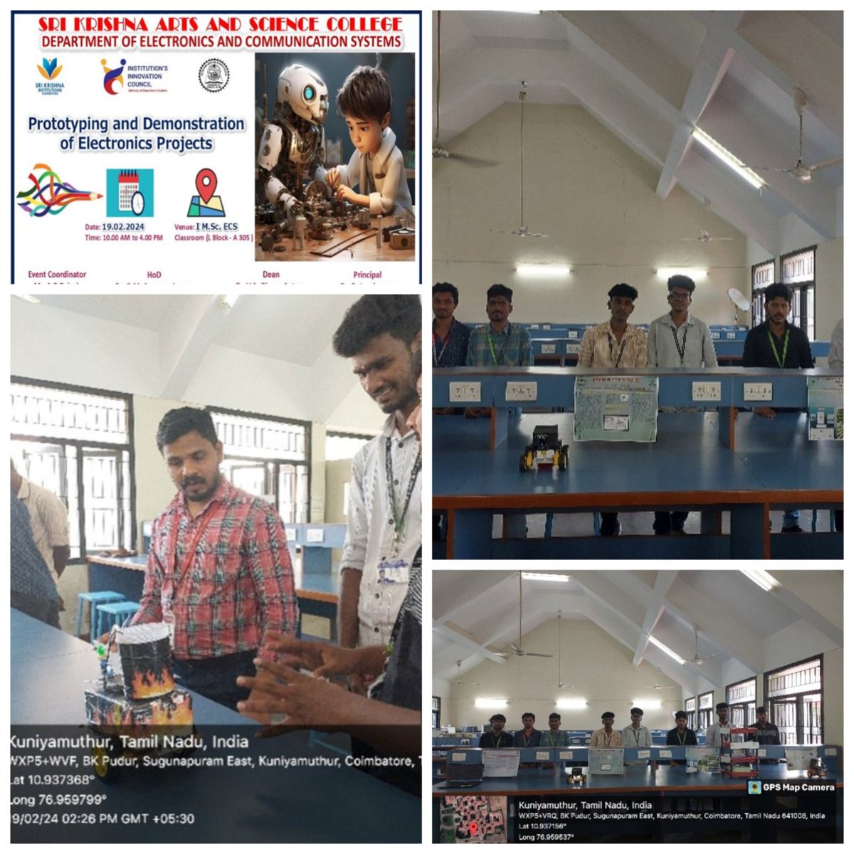 ShankarShanmug's tweet photo. By harnessing advanced technologies and creative thinking, students developed a solution that promises to redefine standards and exceed expectations in the society. Students of department of Electronics and communication Systems involved in the Prototyping and Demonstration. https://t.co/NUzHRnAKqi