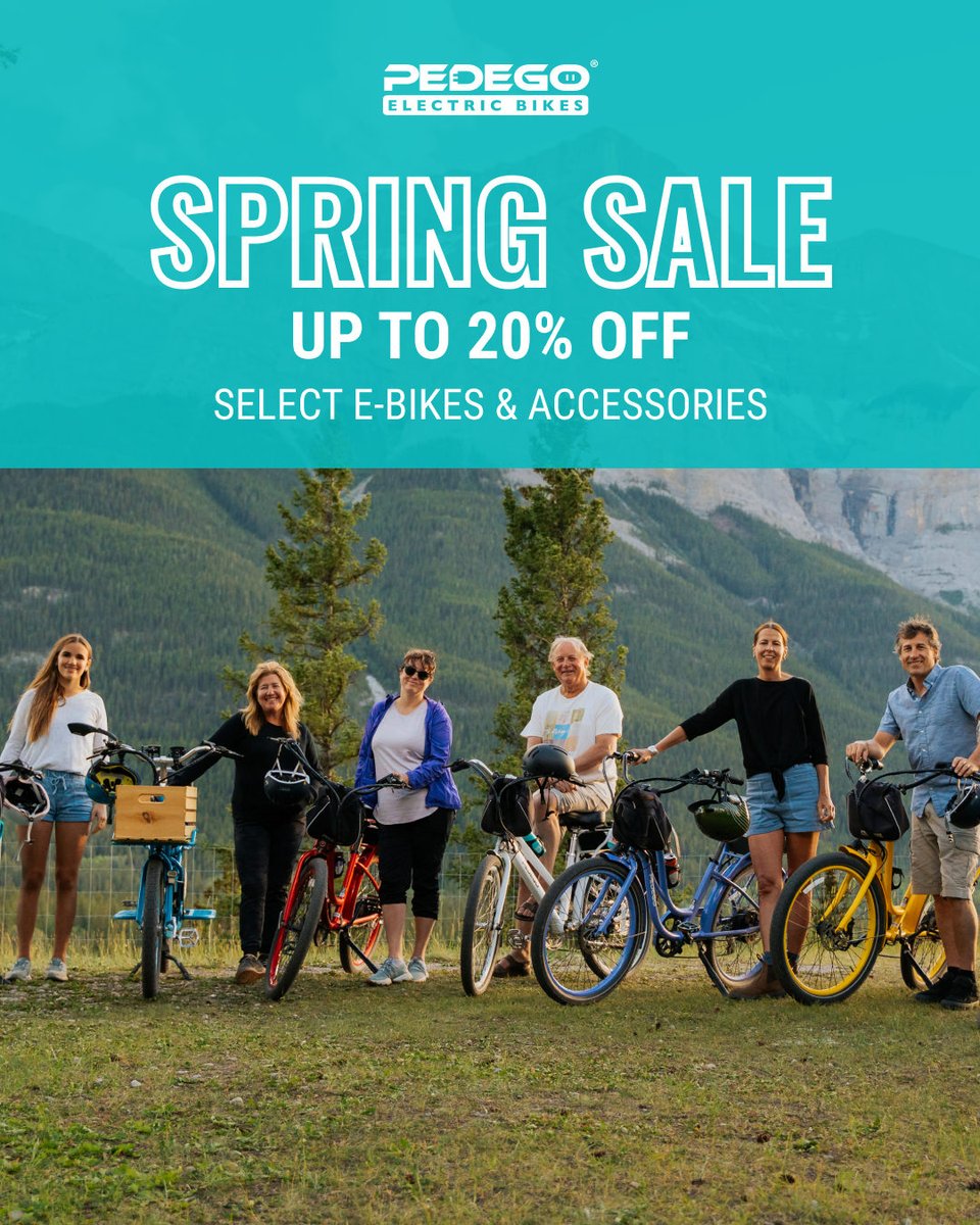 We just launched our Spring Sale! ⚡ For a limited time, save up to 20% OFF select e-bikes and accessories. There's never been a better time to upgrade to a Pedego! Offer is valid in-store only. Visit your local dealer for a test ride today. 🚴‍♂️ #Pedego