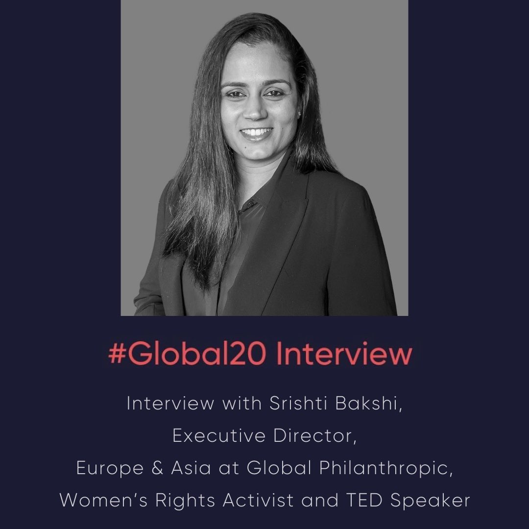 On International Women’s Day 2024, our latest Global 20 interview offers a timely reflection on the ongoing struggle for gender equality and celebrates the transformative efforts of women like Srishti Bakshi. Delve in to the full interview here: globalphilanthropic.com/global20-inter… #IWD2024