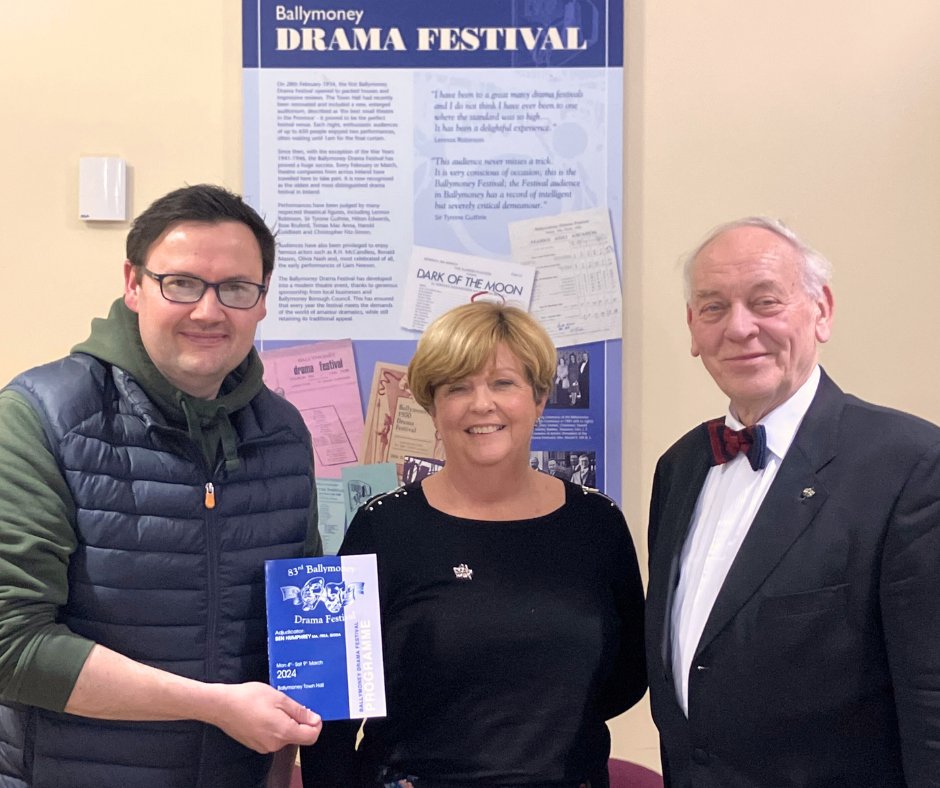 Delighted to be at last night’s performance of Gaslight, by the Clarence Players, as part of the 83rd #BallymoneyDramaFestival. Over the years, I’ve seen so many great plays performed on the stage of Ballymoney Town Hall, and maybe even been in a couple myself… #Ballymoney