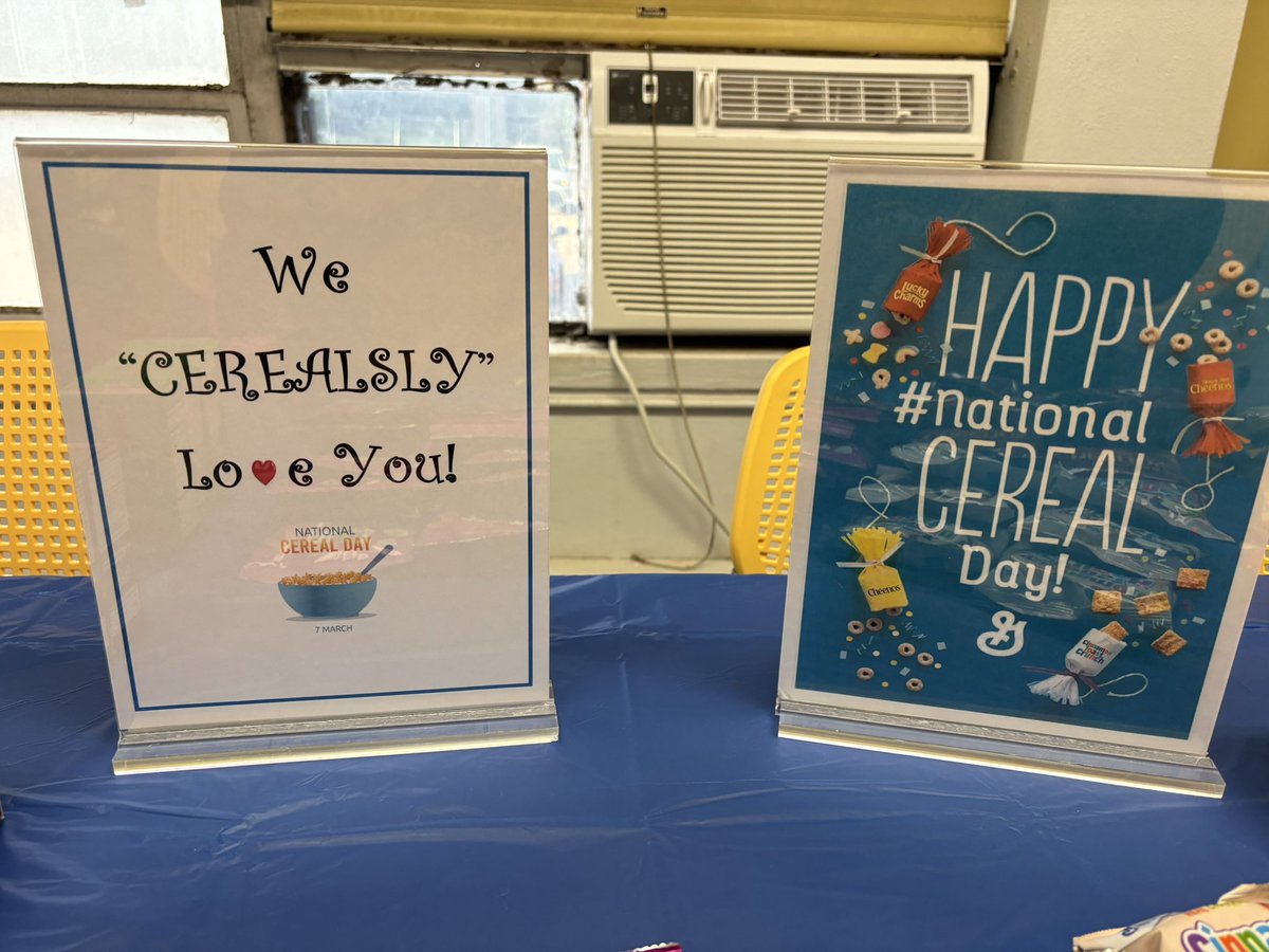 HGESchool's tweet photo. We “Cerealsly” Love Our Teachers! In honor of National Cereal Day, our teachers were treated to their favorite cereals.
#Operation73
#TheresMoreWithMPS
#TeamingUpForExcellence
@QuantinaSides @MPSAL @SuptMJBrown https://t.co/hcYfDDuXY7