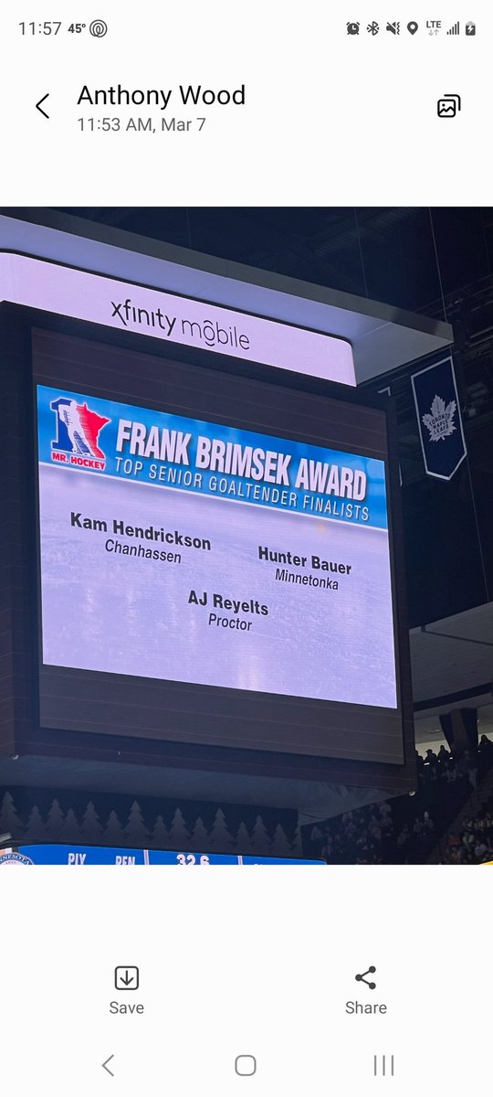 proctorhockey's tweet photo. Raise your hand if you know one of these guys 🙋‍♂️

We 👀 you @AjReyelts on the big board @mnwild @excelenergy_  Center!!
#thatsOURguy 💚🤍
#raisedaRail 
@BrownBearsNAHL 
@Rails_Hockey 
@wdiowirt 
@704Athletics https://t.co/F1dzORAlBV