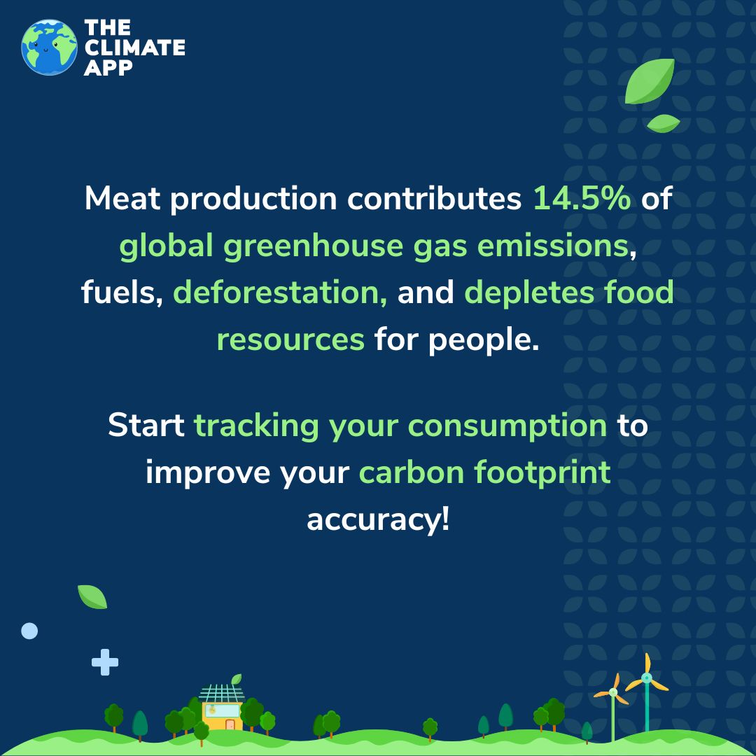 theclimateapp's tweet photo. ‼️The production and consumption of #meat contribute 14.5% of global #greenhouse gas #emissions yearly.
Cutting meat is the 7th most impactful action you can do, and it has one of the biggest impacts on your effort.
#climatechange #carboncutting #climateaction #reducemeat https://t.co/ahj2OKbRSz