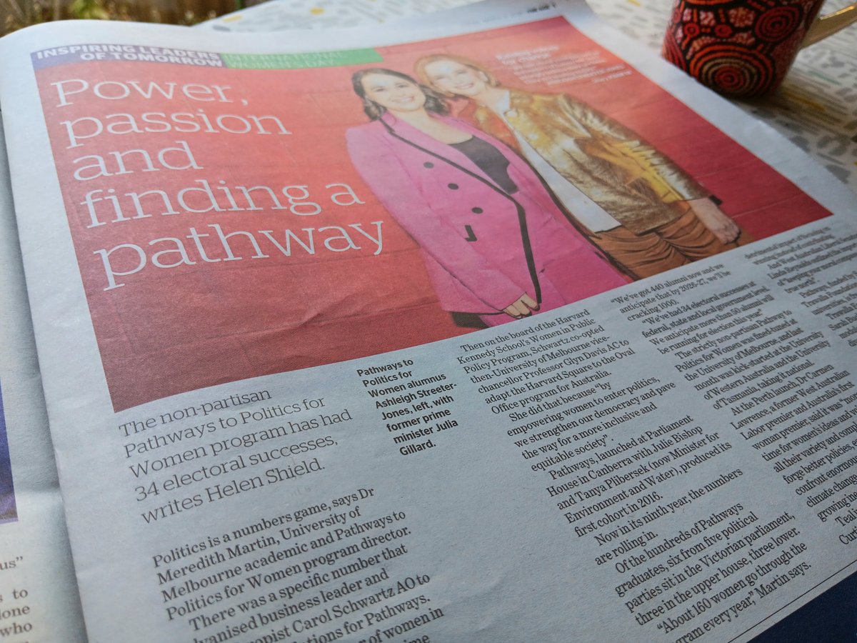 👀 Check out @theage / @smh #IWD2024 lift out today for a feature on #PathwaysToPolitics & our national success story. 🗨️'We are all about creating a pipeline and supporting women who have a lot to offer.' - Dr Meredith Martin, Director @UniMelb program #auspol #WomenInPolitics