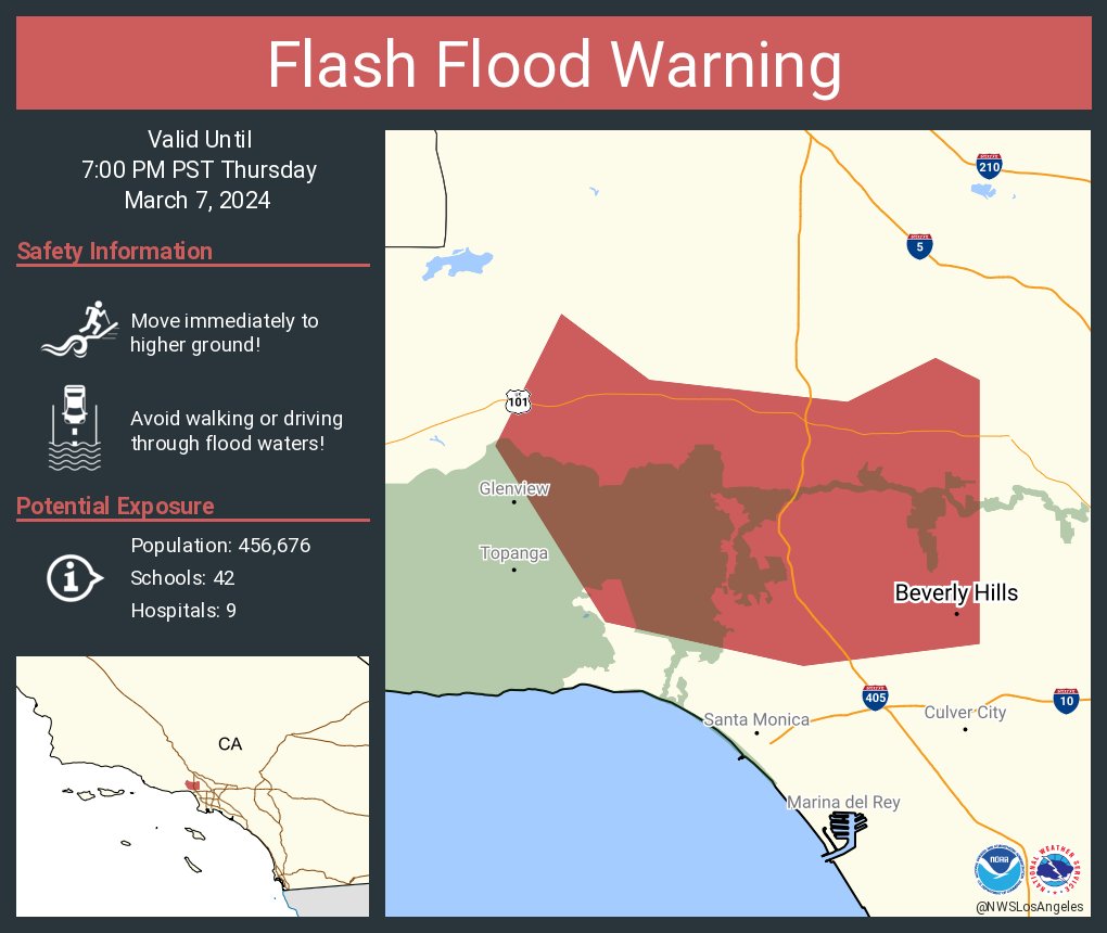 Flash Flood Warning including Beverly Hills CA until 7:00 PM PST