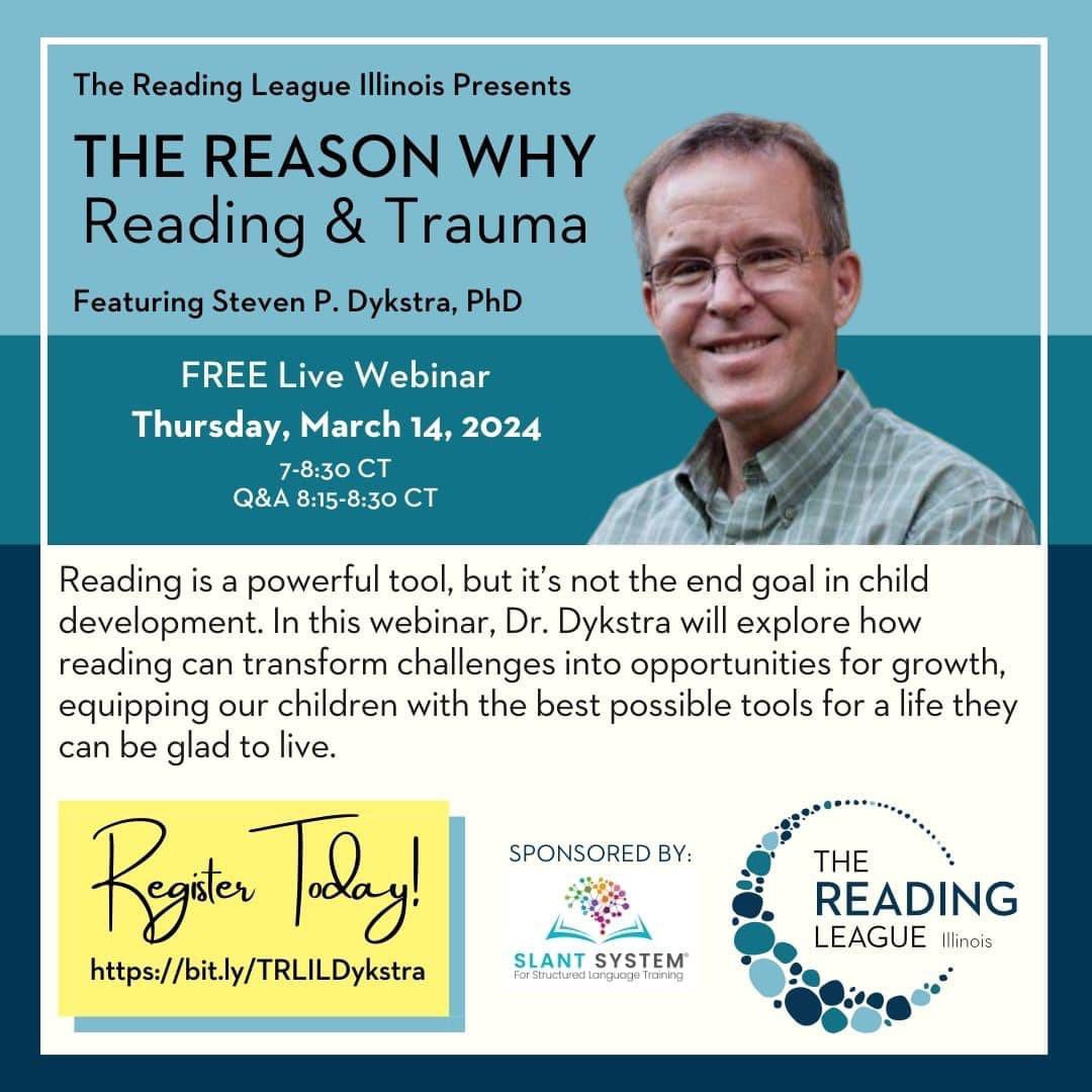 Have you registered yet? ⏳ It's coming right up!

Join us as we explore the crucial topic of reading and trauma with Dr. Steve Dykstra. Thanks to <a href="/SlantSystem/">Slant System</a> for their generous sponsorship!

Register now to secure your spot: bit.ly/TRLILDykstra
