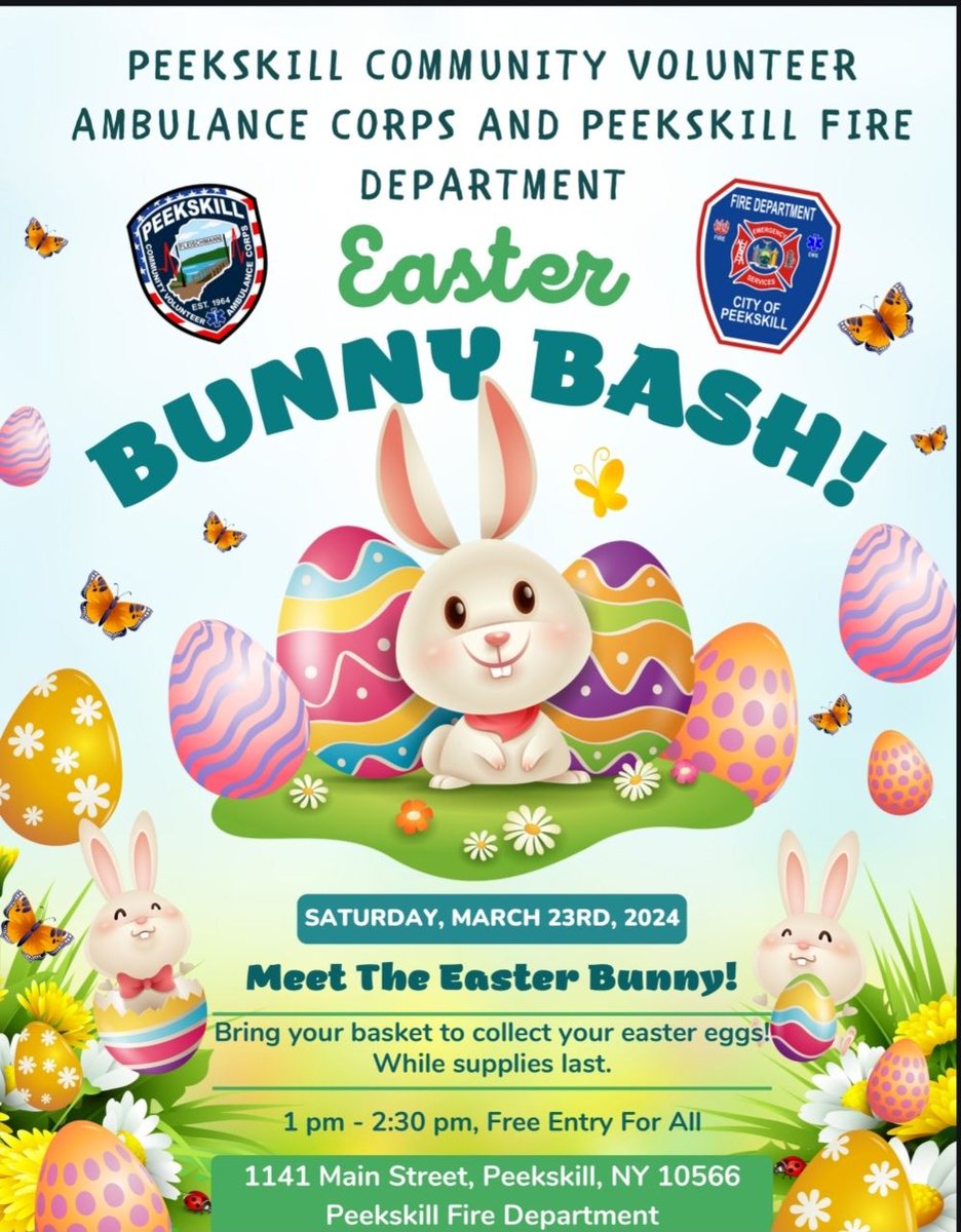 PeekskillVAC's tweet image. Join us and Peekskill Fire Department for the upcoming Easter Bunny Bash!!