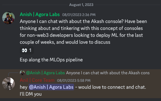 agora_io's tweet photo. @akashnet and @ovrclk_ has been extremely supportive of our efforts since Day 1!

We were a group of students who couldn't find any GPUs anywhere we looked. One day, we stumbled upon Akash and after doing some initial reading, began asking numerous questions in the Discord. That's when we found an opportunity to contribute by creating a better interface for AI/ML developers to access Akash's permissionless compute.

We messaged openly in Akash's Discord, asking to speak with the Overclock team to guide us.
To our immense surprise, this call was with founder, @gregosuri and head of product, @_Anil_Murty_. They validated our insights, gave us critical feedback, and encouraged us to build on the foundation that Akash provided. We left that meeting stunned, realizing we could actually add value to the network.

If you're questioning whether to build on @akashnet, the answer is yes. Don't wait for anyone to give you a handout or tell you what to do. Be active in the Discord and Github to find direction & support. Take the initiative, provide value, and let $AKT take you🚀

We will continue building on Akash.