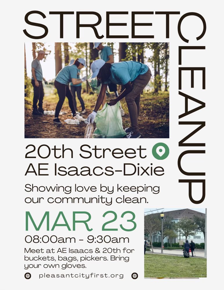 Let’s keep Pleasant City clean! Join us for our street clean up March 23rd 8am #pleasantcity #cleanup #westpalmbeachflorida