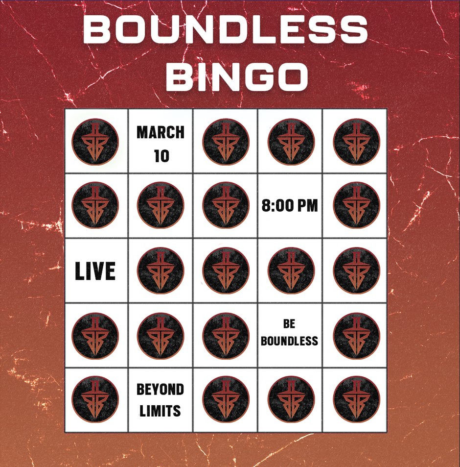 As Boundless turns one year old which is basically ancient in internet years, we're going to be hosting Bingo Night on our discord as we transition into a retirement home. 🏡

#BeBoundless #BeyondLimits