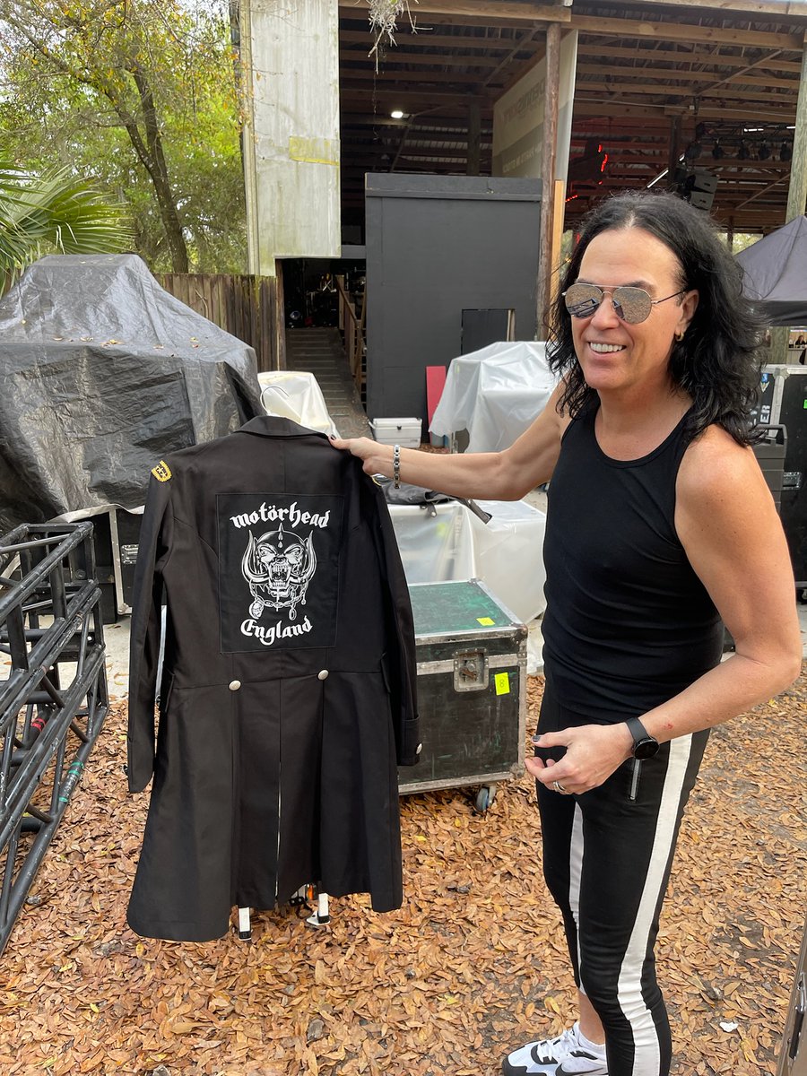 It's never too hot to try on a jacket, if it's a Lemmy jacket