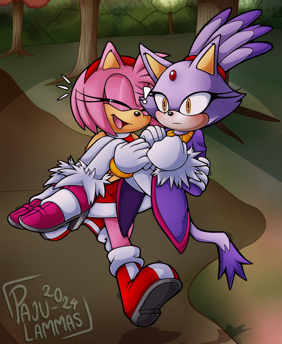 Blaze is not immune to strong girls My part of an art trade with @Dezydotjpg! I had so much fun drawing this, I definitely need to draw Blazamy more often ✨✨