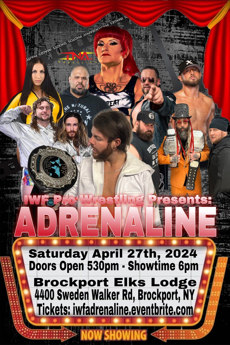 IwfPro's tweet photo. IWF Pro Wrestling is BACK with ADRENALINE Saturday April 27th at 6pm at the Brockport Elks Lodge in Brockport NY!

Tickets available at https://t.co/EprhDUJ6iX

Special Guest: TNA Knockout @JodyThreat https://t.co/lDgcRE6ZZ8