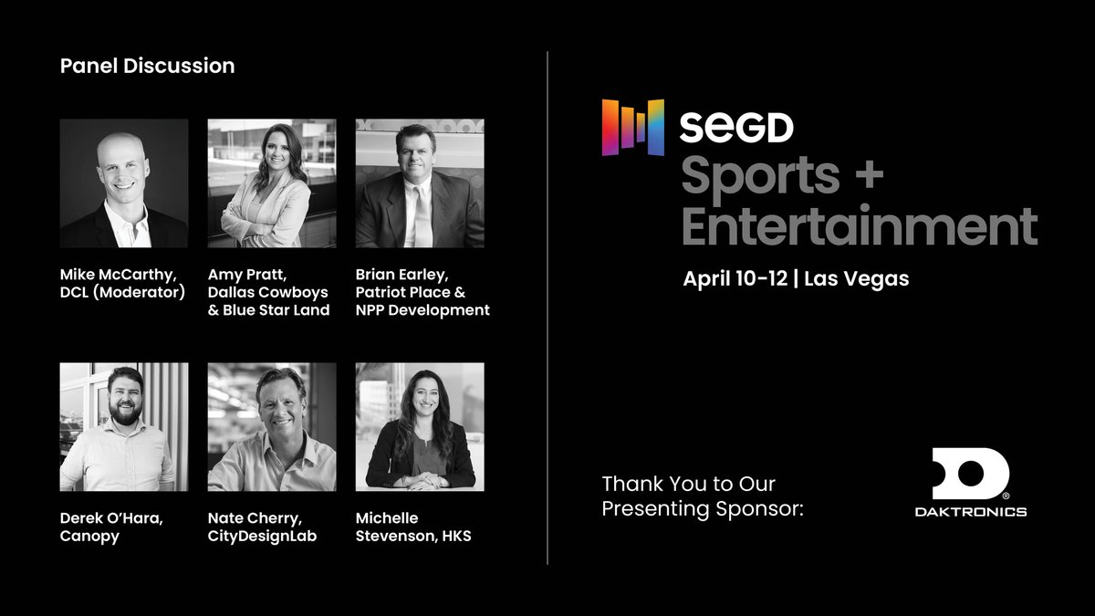 We’re excited to announce five new speakers for 2024 SEGD Sports + Entertainment, a two-day extravaganza celebrating the intersection of design, sports, and entertainment. Visit bit.ly/3V6BArK to learn more and to register now!