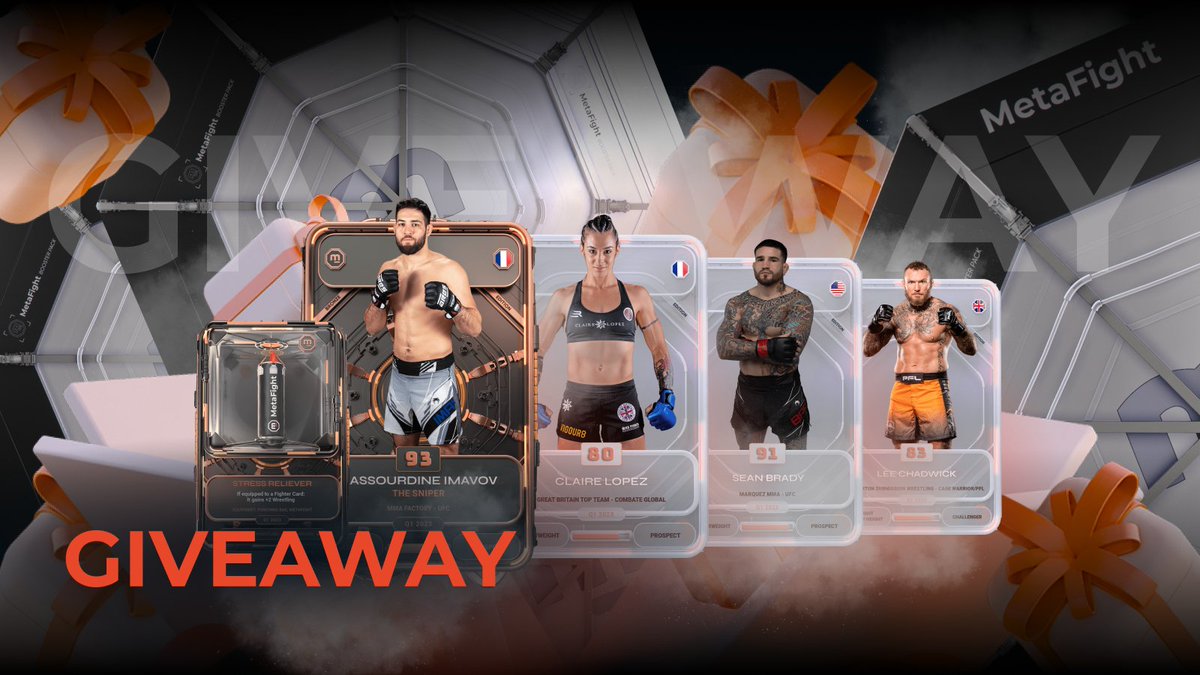 💫Giveaway💫
<a href="/MetaFightOff/">MetaFight</a>

3 winners🏆 : 
🎁 1 Fighter Bronze
🎁 1 Equipment Bronze
🎁 1 Starter Pack

Pour participer 
🥊Like et RT 
🥊Follow <a href="/cryptodream91/">cryptodream🇨🇵</a> et <a href="/MetaFightOff/">MetaFight</a> 
🥊Tag 2 potes qui aime "LA BAGARRE"