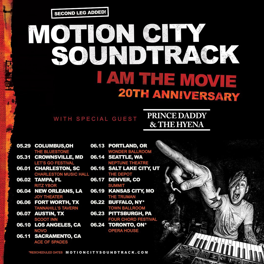 Local pre-sales are available today for our newly added second leg, public sales start tomorrow at 10am. You are all so great! We’ve had so much fun seeing all of you. #motioncitysoundtrack #tour #shows @jessemackj @jcpmcs @matthewstaylor @Joshuacain @tonythaxton