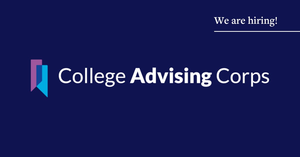 Attention College Advising Corps network! We have a few open positions. Learn more about how to join our team: CollegeAdvisingCorps.org/join-our-team. #hiring