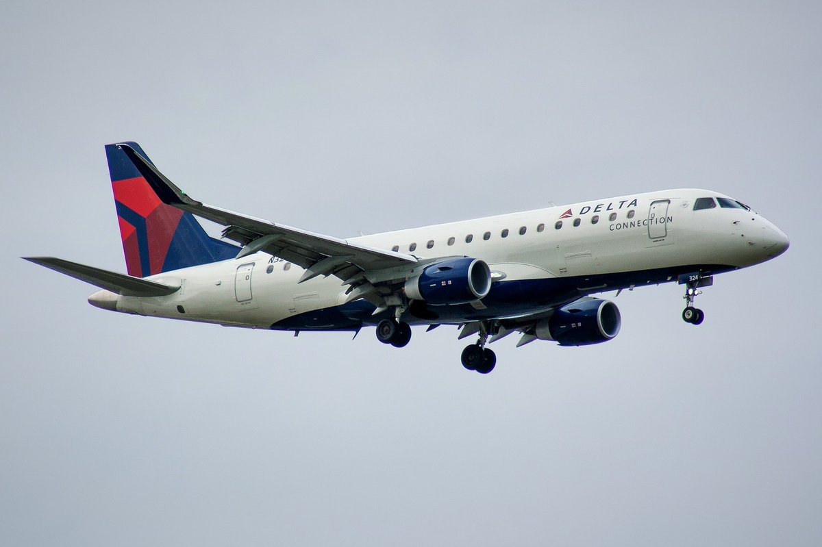 A Delta Connection Embraer E175LR landing runway 35R at CYYC #yyc #avgeek #aviation #aviationphotography #aviationlovers #aviationdaily #planespotter #planespotting #photography #deltaairlines