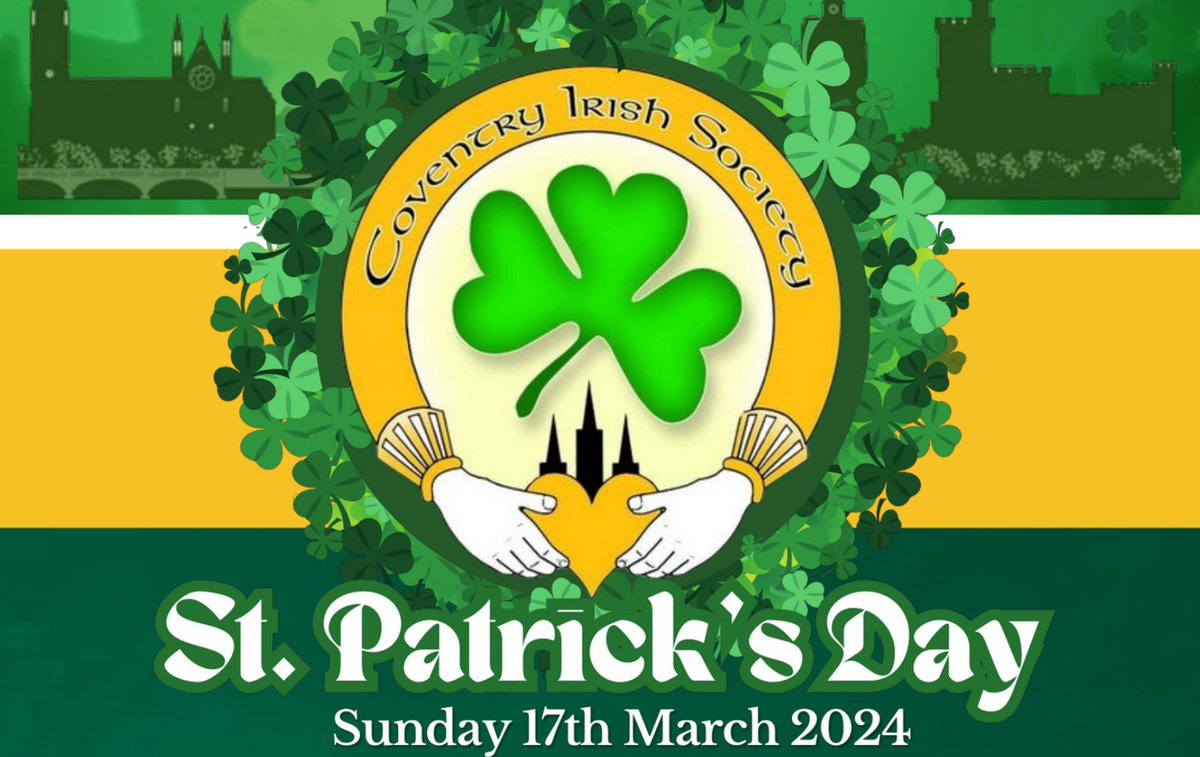 Get ready to paint the town green because the Coventry Irish Society is thrilled to announce a spectacular lineup for the 2024 St. Patrick's Day celebrations across Coventry! ☘️☘️ Visit our website to download the full programme of events: coventryirishsociety.com/coventry-irish...